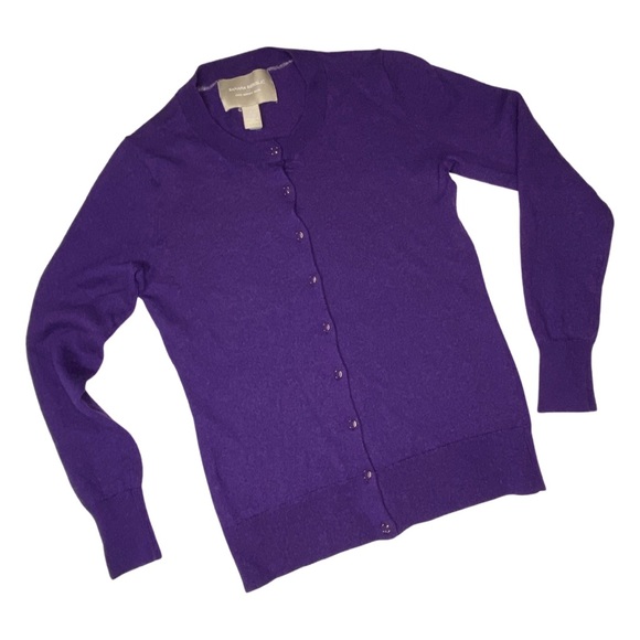 BANANA REPUBLIC 100% Merino Wool Purple Cardigan Size S - Picture 1 of 3